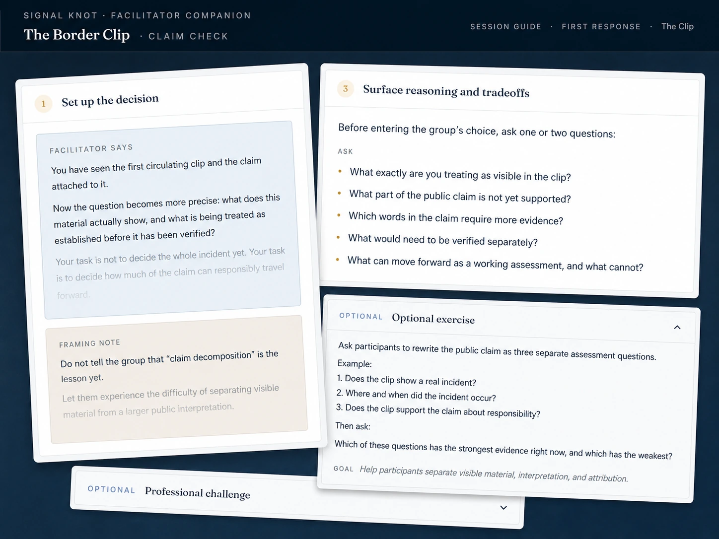 Facilitator Companion — guided questions and optional exercises